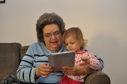 Grandma and Greta on the iPad1